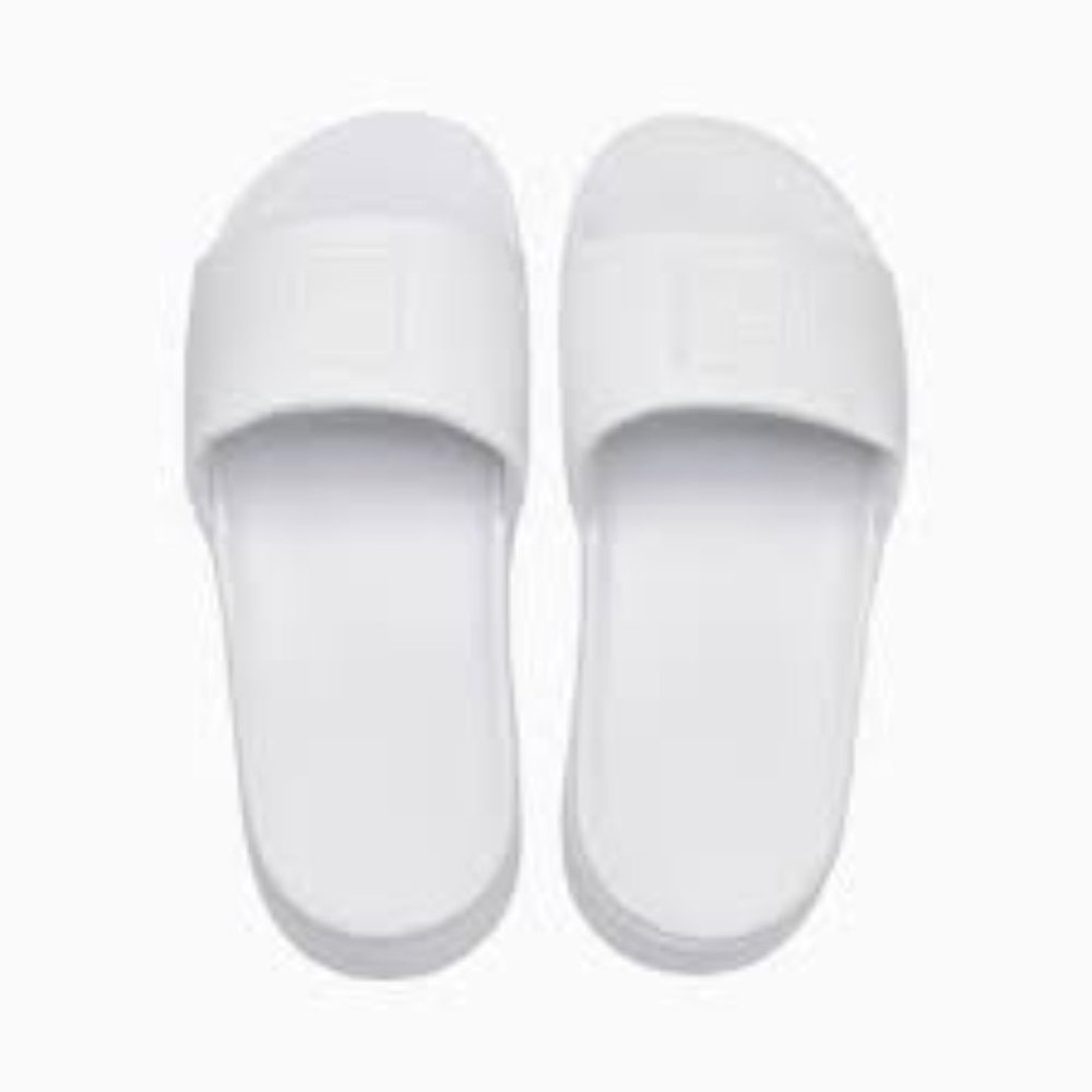 Synthetic Slip-On Pool Slider 6 White Medium